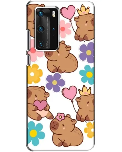 Чехол для Huawei P40 Pro с картинкой «Цветочный паттерн капибар» Чехол для Huawei P40 Pro с картинкой «Цветочный паттерн капибар»
