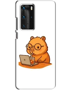 Чехол для Huawei P40 Pro с картинкой «Капибара с ноутбуком» Чехол для Huawei P40 Pro с картинкой «Капибара с ноутбуком»