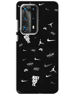Чохол для Huawei P40 з картинкою «Nike Black Pattern»