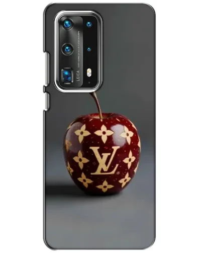 Чехол для Huawei P40 с картинкой «Красное яблоко LV»