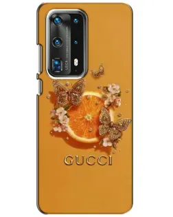 Чохол для Huawei P40 з картинкою «Gucci — золоті метелики»