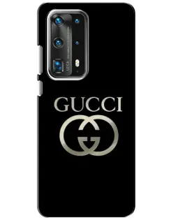 Чохол для Huawei P40 з картинкою «Gucci — золото на чорному»