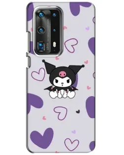 Чохол для Huawei P40 з картинкою «Kuromi та лавандові серця»