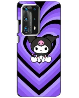 Чохол для Huawei P40 з картинкою «Kuromi та фіолетові серця»