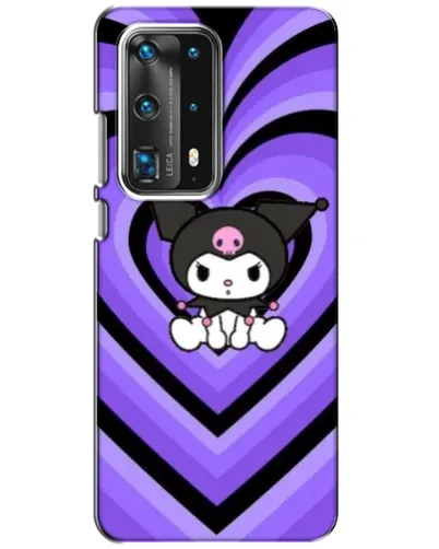 Чохол для Huawei P40 з картинкою «Kuromi та фіолетові серця»