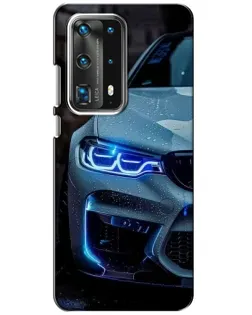 Чохол для Huawei P40 з картинкою «Погляд BMW з синіми фарами»