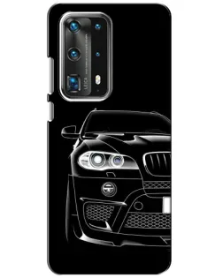Чохол для Huawei P40 з картинкою «Темний силует BMW»