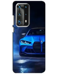 Чохол для Huawei P40 з картинкою «Блакитна BMW M4»