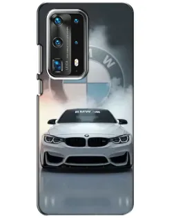 Чохол для Huawei P40 з картинкою «BMW в білому диму»