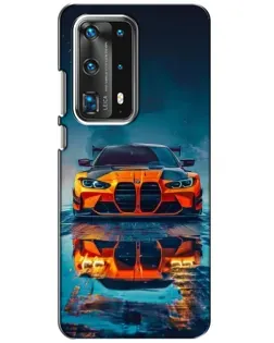 Чохол для Huawei P40 з картинкою «BMW — золота емблема»
