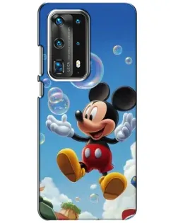 Чехол для Huawei P40 с картинкой «Mickey и мыльные пузыри»