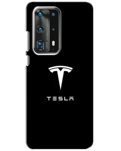 Чохол для Huawei P40 з картинкою «Tesla White Logo»