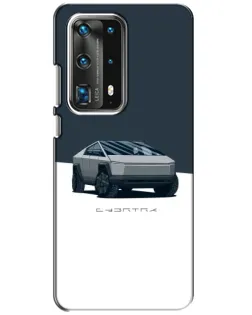 Чохол для Huawei P40 з картинкою «Сріблястий Cybertruck Tesla»
