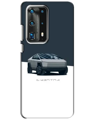 Чохол для Huawei P40 з картинкою «Сріблястий Cybertruck Tesla»