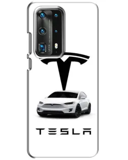 Чохол для Huawei P40 з картинкою «Tesla White Style»