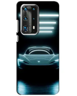 Чохол для Huawei P40 з картинкою «Tesla в неоні»