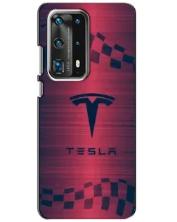 Чохол для Huawei P40 з картинкою «Тесла червоний карбон»