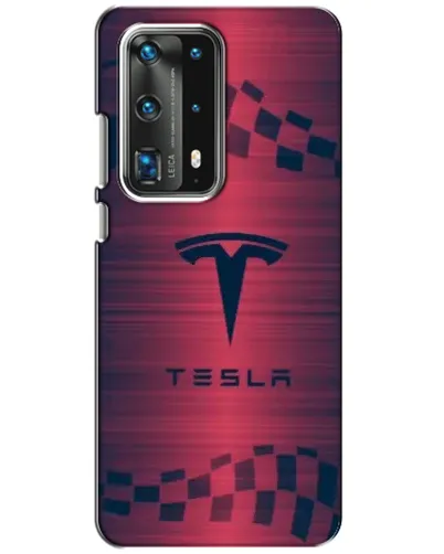 Чохол для Huawei P40 з картинкою «Тесла червоний карбон»