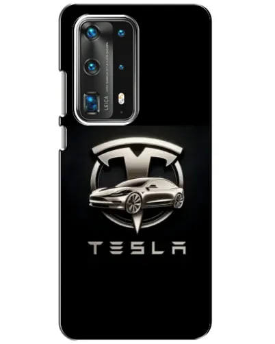Чохол для Huawei P40 з картинкою «Tesla — срібне авто»