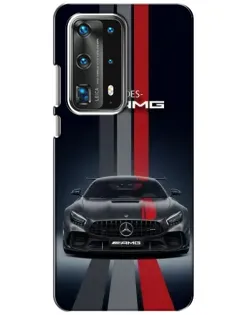 Чохол для Huawei P40 з картинкою «Mercedes — білий карбон»