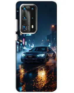 Чохол для Huawei P40 з картинкою «Нічне місто та Audi»