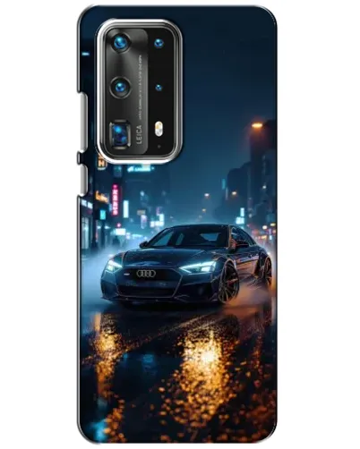 Чехол для Huawei P40 с картинкой «Ночной город и Audi» Чехол для Huawei P40 с картинкой «Ночной город и Audi»