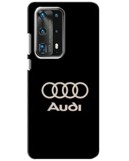 Чохол для Huawei P40 з картинкою «Audi — золотий логотип»