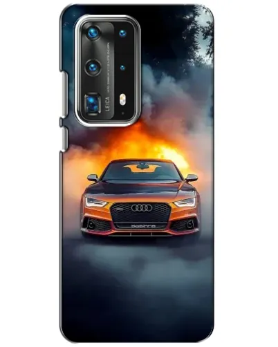 Чехол для Huawei P40 с картинкой «Audi в огненном дыму» Чехол для Huawei P40 с картинкой «Audi в огненном дыму»