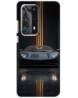 Чохол для Huawei P40 з картинкою «Lamborghini золоті лінії»