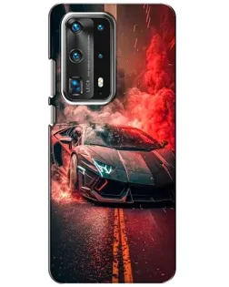 Чохол для Huawei P40 з картинкою «Lamborghini червоний дим»