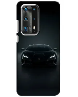 Чохол для Huawei P40 з картинкою «Чорний Lamborghini Aventador»