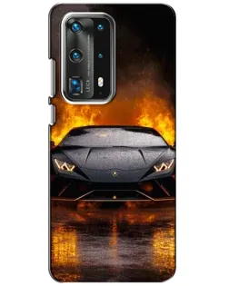 Чохол для Huawei P40 з картинкою «Lamborghini у вогні»