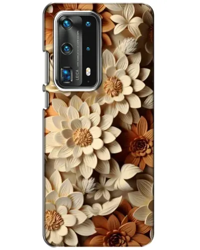 Чохол для Huawei P40 з картинкою «Бежевий флористичний декор»