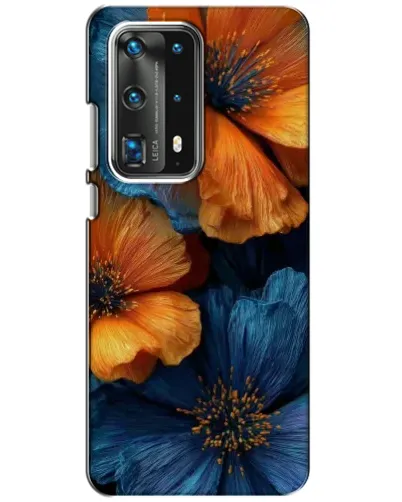Чехол для Huawei P40 с картинкой «Яркая сине-оранжевая флора» Чехол для Huawei P40 с картинкой «Яркая сине-оранжевая флора»