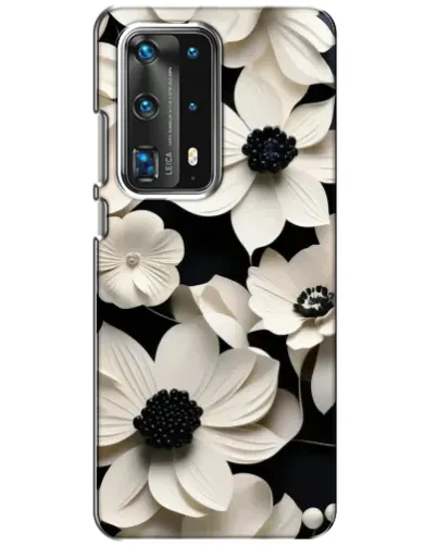 Чохол для Huawei P40 з картинкою «Об'ємні білі квіти»