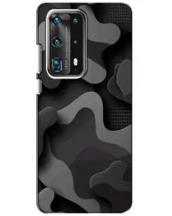 Чохол для Huawei P40 з картинкою «Темний абстрактний камуфляж»
