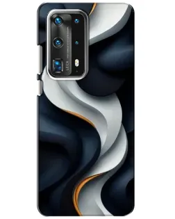 Чохол для Huawei P40 з картинкою «Об'ємні чорно-білі стрічки»