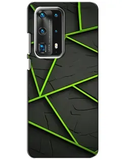 Чохол для Huawei P40 з картинкою «Зелені геометричні лінії»