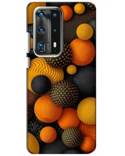 Чохол для Huawei P40 з картинкою «Об'ємні помаранчеві сфери»