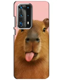Чохол для Huawei P40 з картинкою «Капібара з язиком»