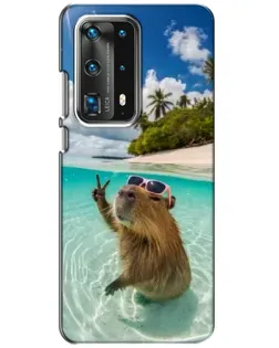 Чохол для Huawei P40 з картинкою «Капібара на морі»