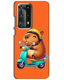 Чохол для Huawei P40 з картинкою «Капібара на скутері»