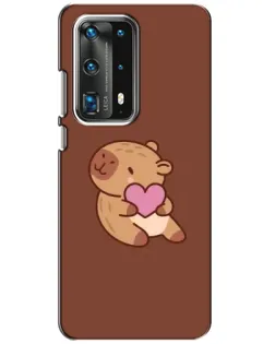 Чохол для Huawei P40 з картинкою «Капібара з серцем»