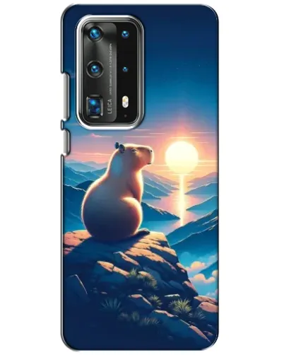 Чохол для Huawei P40 з картинкою «Захід сонця з капібарою»