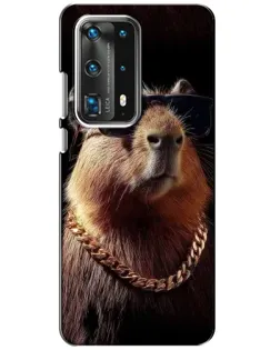 Чохол для Huawei P40 з картинкою «Капібара золотий ланцюг»