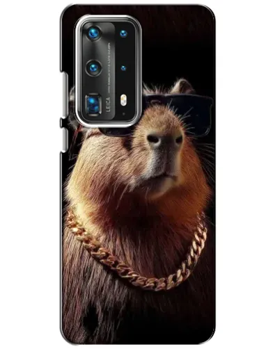Чохол для Huawei P40 з картинкою «Капібара золотий ланцюг»