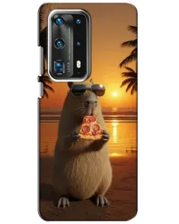 Чохол для Huawei P40 з картинкою «Капібара з піцою»
