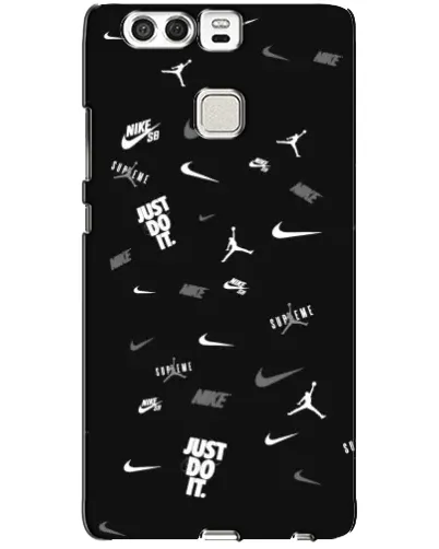 Чохол для Huawei P9 з картинкою «Nike Black Pattern»