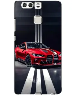 Чохол для Huawei P9 з картинкою «Червона BMW на дорозі»