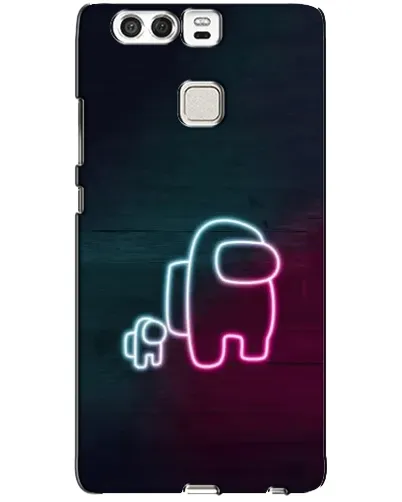Чехол для Huawei P9 с картинкой «Among Us неон-арт»